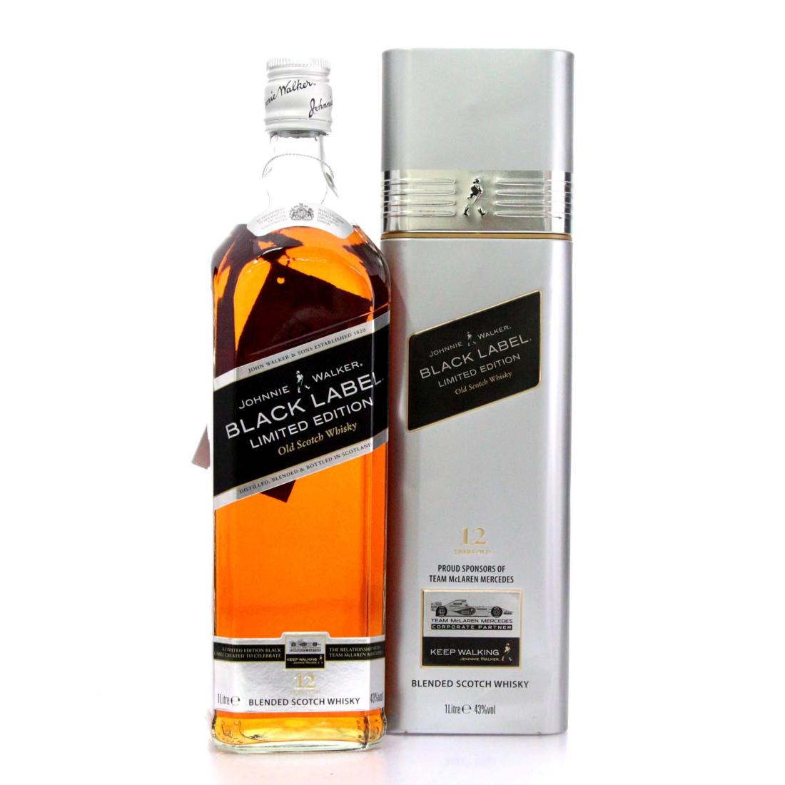 Johnnie Walker Black Label 12 Limited Edition Old Scotch Whisky Team Mclaren Mercedes Litre