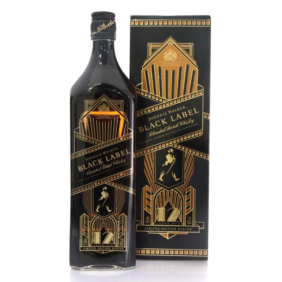 Johnnie Walker Black Label 12 Limited Edition Design Blended Scotch Whisky In Celebration Of A Golden Age Litre