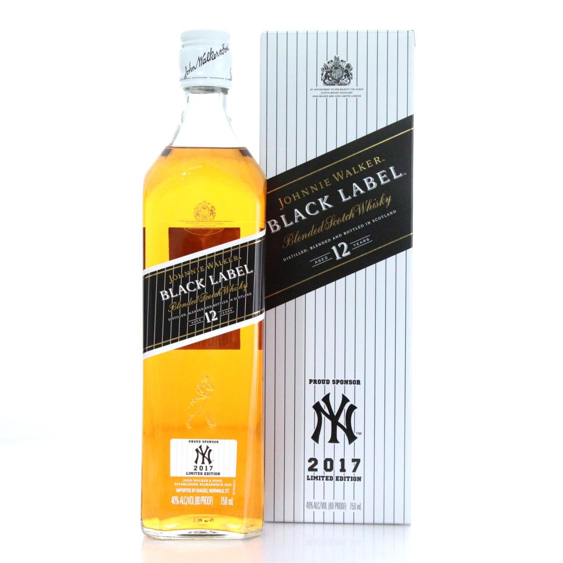 Johnnie Walker Black Label 12 Year Old Blended Scotch Whisky New York Yankees 2017