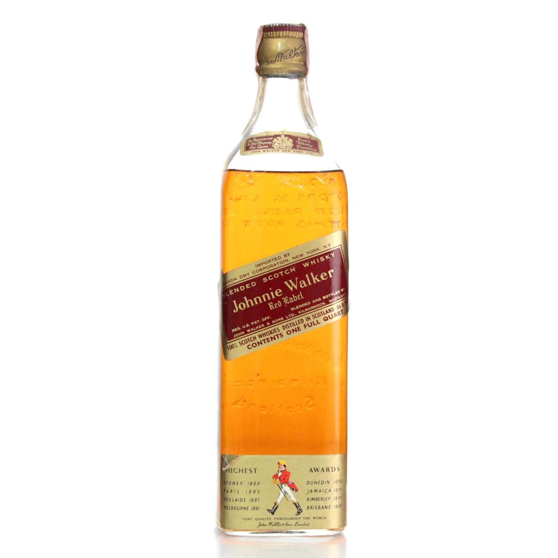Johnnie Walker Red Label Blended Scotch Whisky Quart