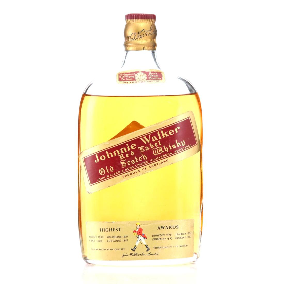 Johnnie Walker Red Label Old Scotch Whisky, 50% whisky bottle