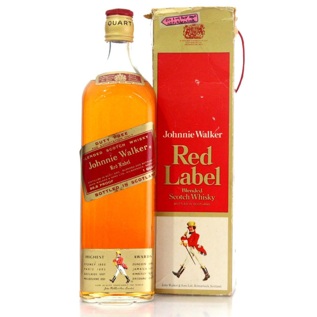 Johnnie Walker Red Label Blended Scotch Whisky Quart
