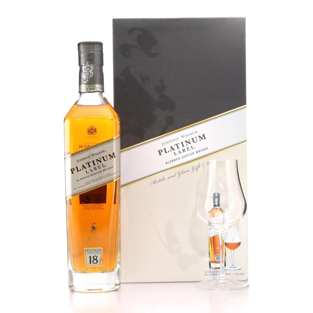 Johnnie Walker Platinum Label 18 Blended Scotch Whisky Glass Gift Pack