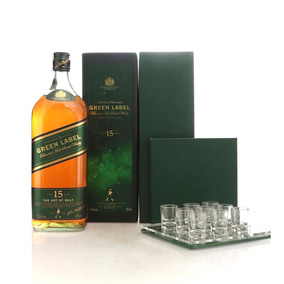 Johnnie Walker Green Label 15 Blended Malt 15litre Shots Tay Gift Pack