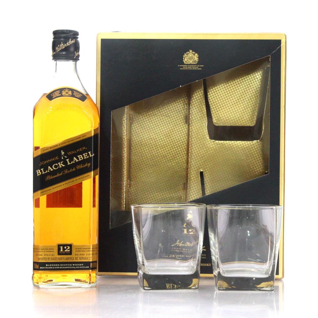 Johnnie Walker Black Label 12 Extra Special Deluxe Old Scotch Whisky Glasses Gift Pack