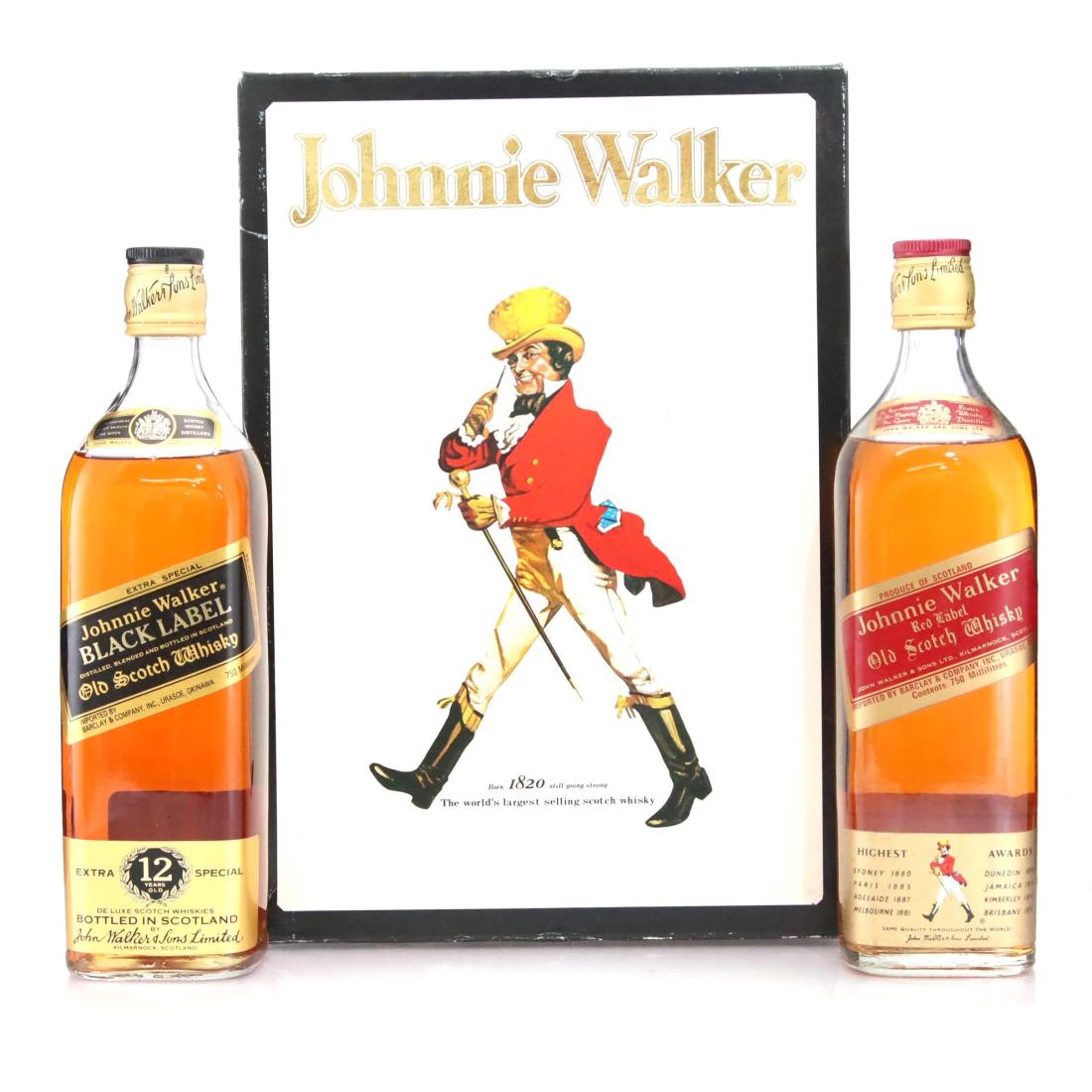 Johnnie Walker Old Scotch Whisky Box Set Black Red Label