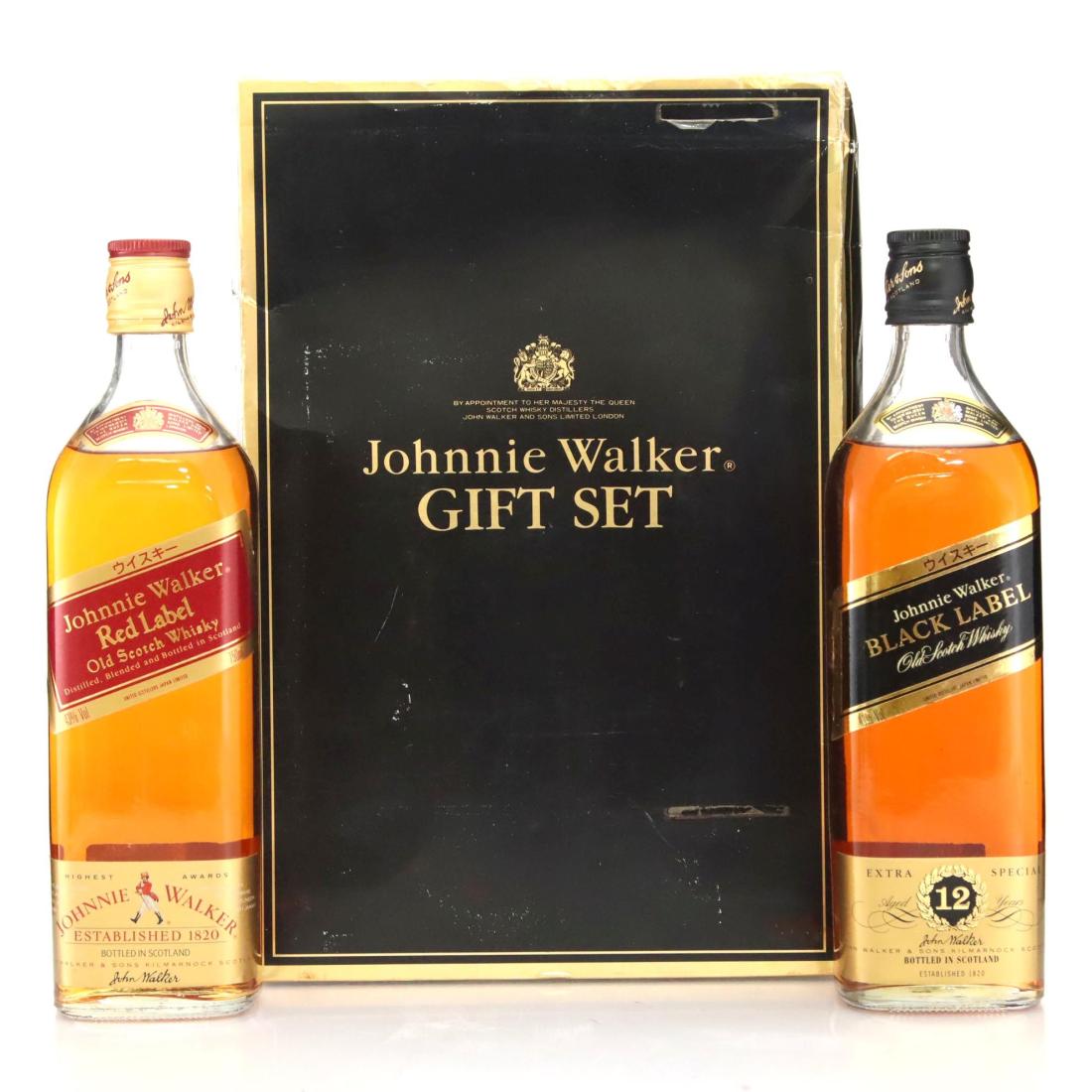 Johnnie Walker Old Scotch Whisky Box Set Black Red Label