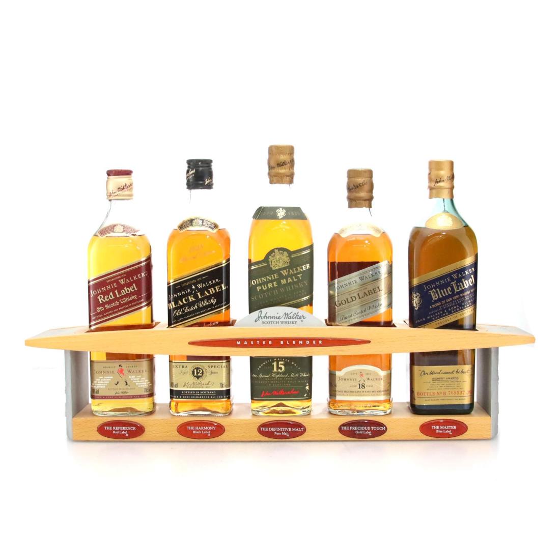 Johnnie Walker Red Black Gold Blue Label Pure Malt With Master Blender Plinth