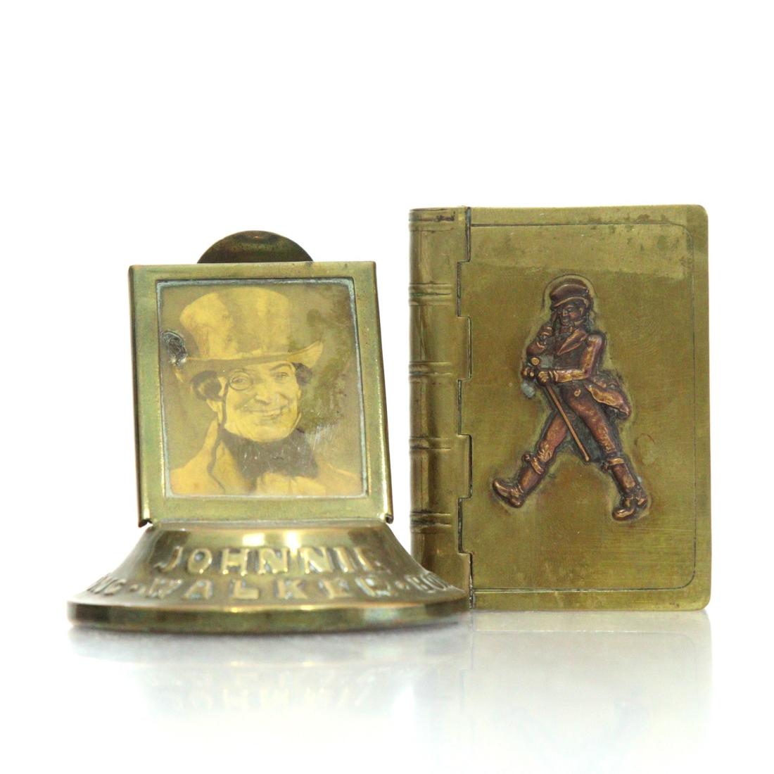 Johnnie Walker Brass Desk Ornaments X 2