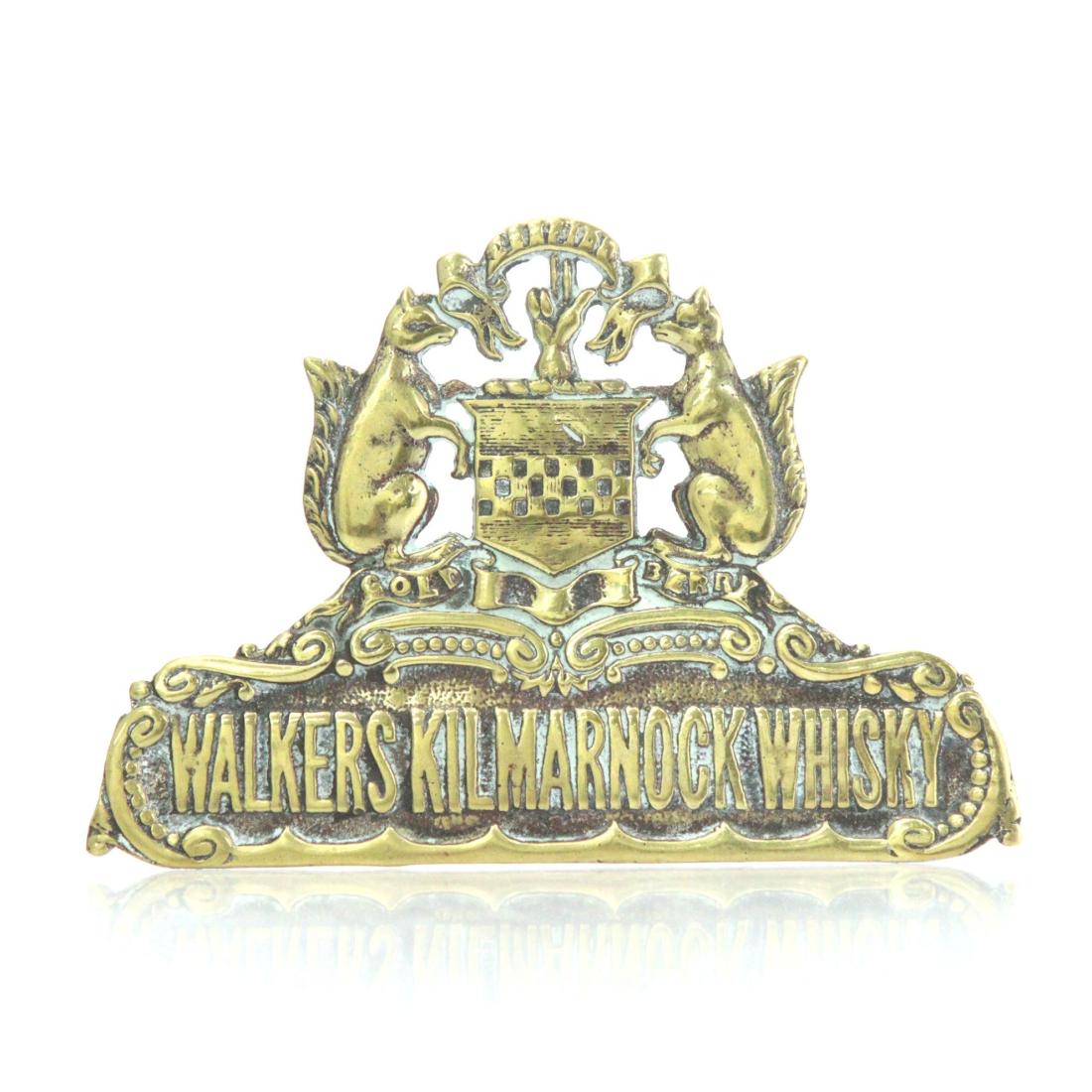 Walkers Kilmarnock Whisky Brass Sign