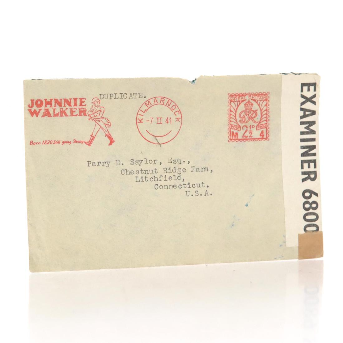 Johnnie Walker Duplicate of Letter to Parry D. Saylor Esq (1941) whisky bottle
