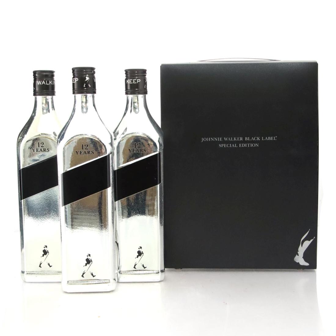 Johnnie Walker Black Label Special Edition Silver Empty Bottle Box Set