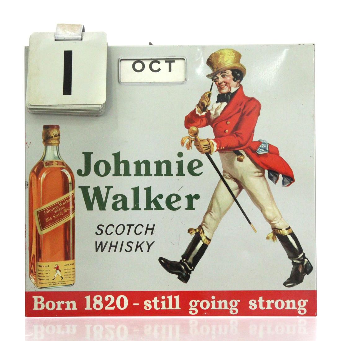 Johnnie Walker Metal Calendar whisky bottle