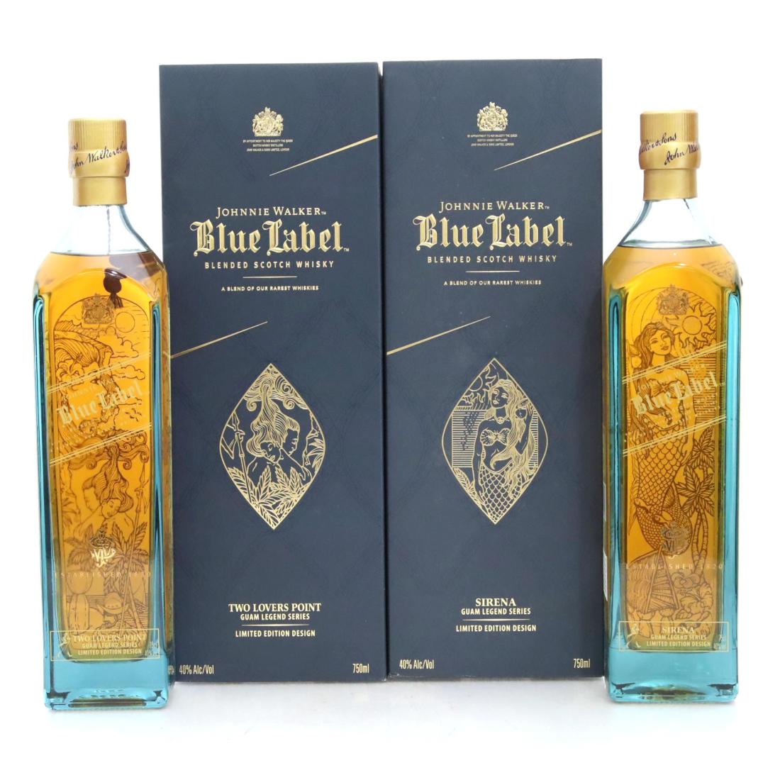 Johnnie Walker Blue Label Guam Legends Series Scotch Whisky Set Sirena Two Lovers Point