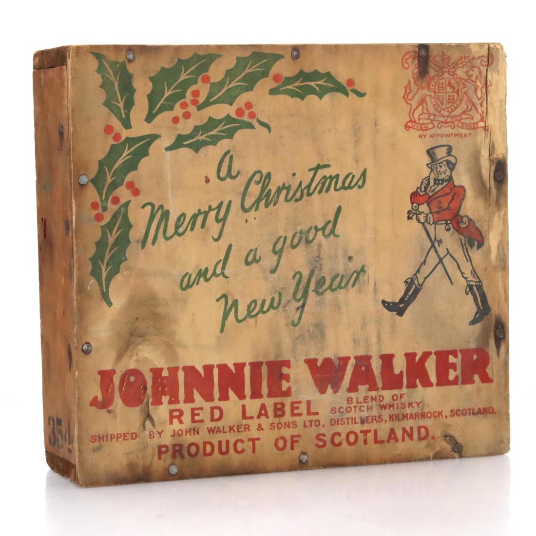 Johnnie Walker Red Label 3 Bottle Crate A Merry Christmas And A Good New Year Empty