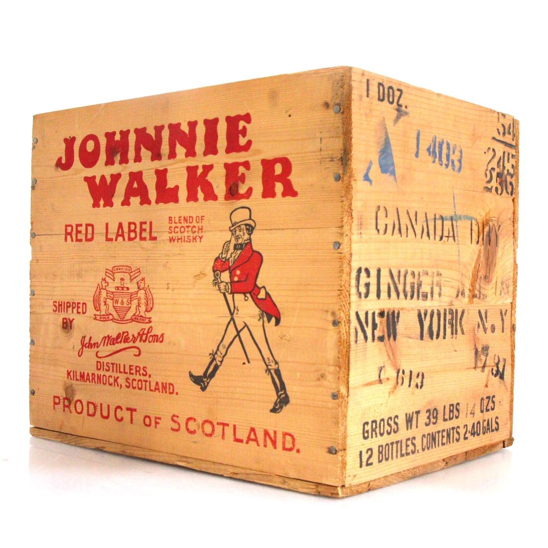 Johnnie Walker Red Label 12bottle Crate Empty