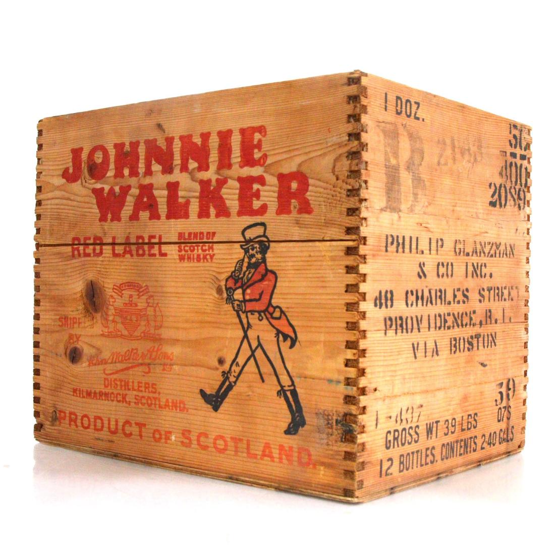 Johnnie Walker Red Label 12bottle Crate Empty