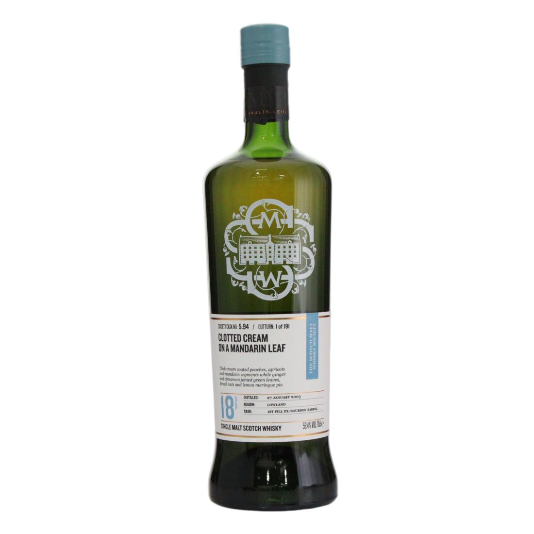 Auchentoshan 2003 Smws 18 5 94 Clotted Cream On A Mandarin Leaf