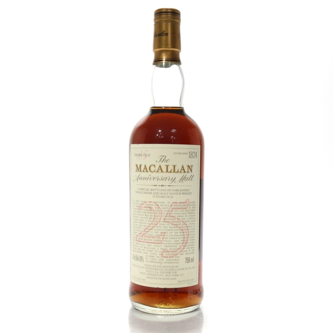 Macallan 1967 Anniversary Malt 25 Year Old 75cl / US Import