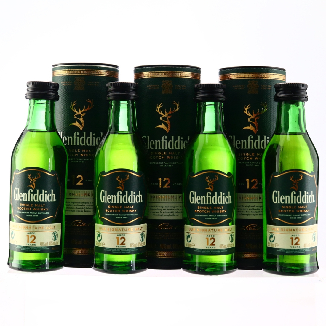 Glenfiddich 12 Year Old Miniature x 4