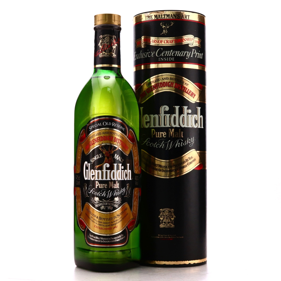 Glenfiddich Special Old Reserve 1980s with Centenary Print