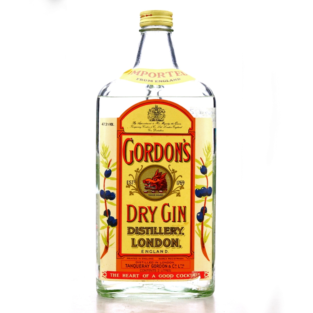 Gordon's Dry Gin 2 Litre 1970s