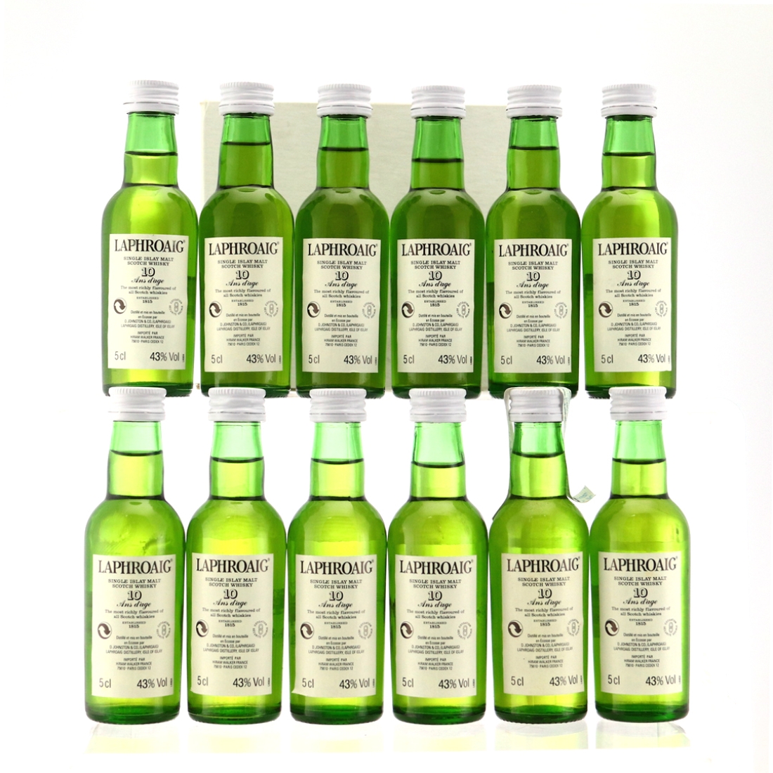 Laphroaig 10 Year Old Miniature 1980s x 12 / French Import