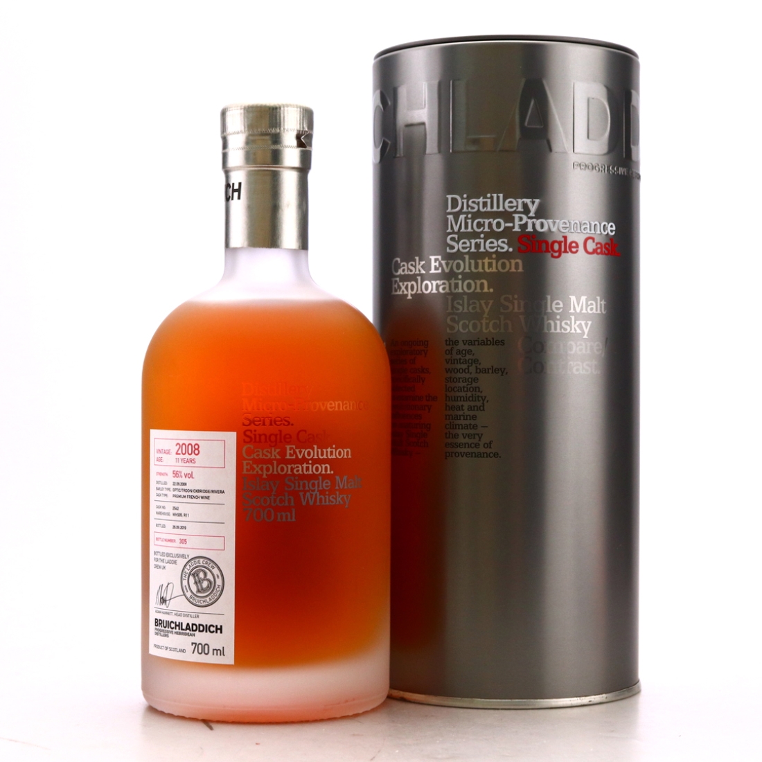 Bruichladdich 2008 Micro Provenance Single Cask 11 Year Old #2542 / UK Laddie Crew