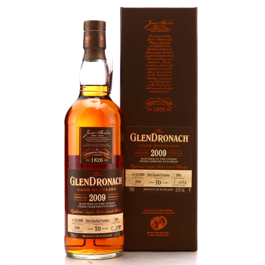 Glendronach 2009 Single PX Cask 10 Year Old #2091 / Batch 18 - Bottle No.1