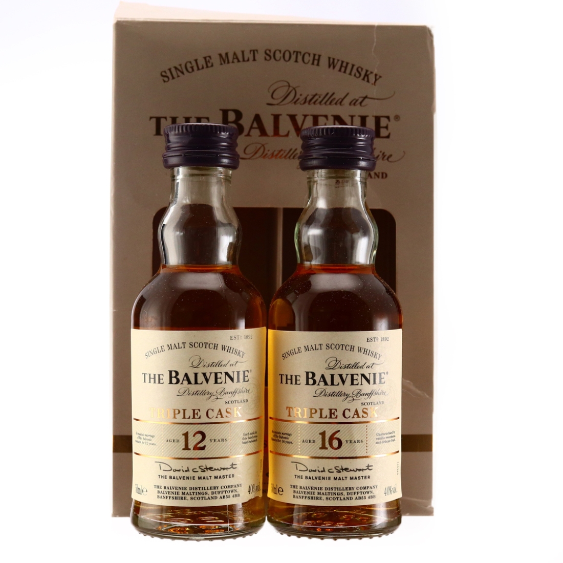 Balvenie Triple Cask 12 & 16 Year Old Miniatures x 2