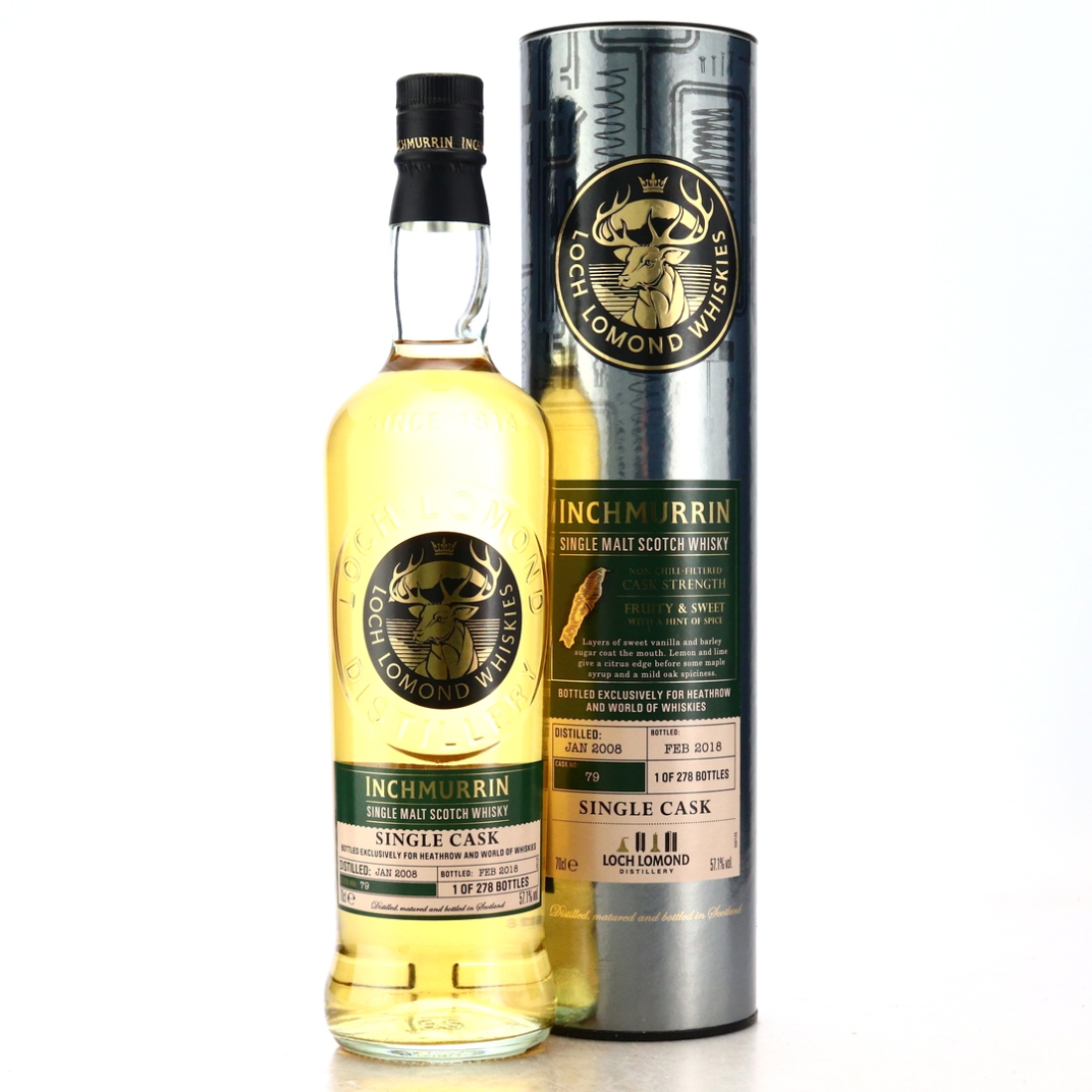 Inchmurrin 2008 Single Cask #79 / Heathrow & World of Whiskies