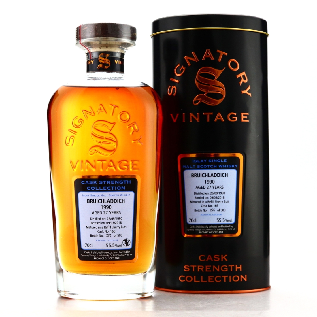 Bruichladdich 1990 Signatory Vintage 27 Year Old Cask Strength