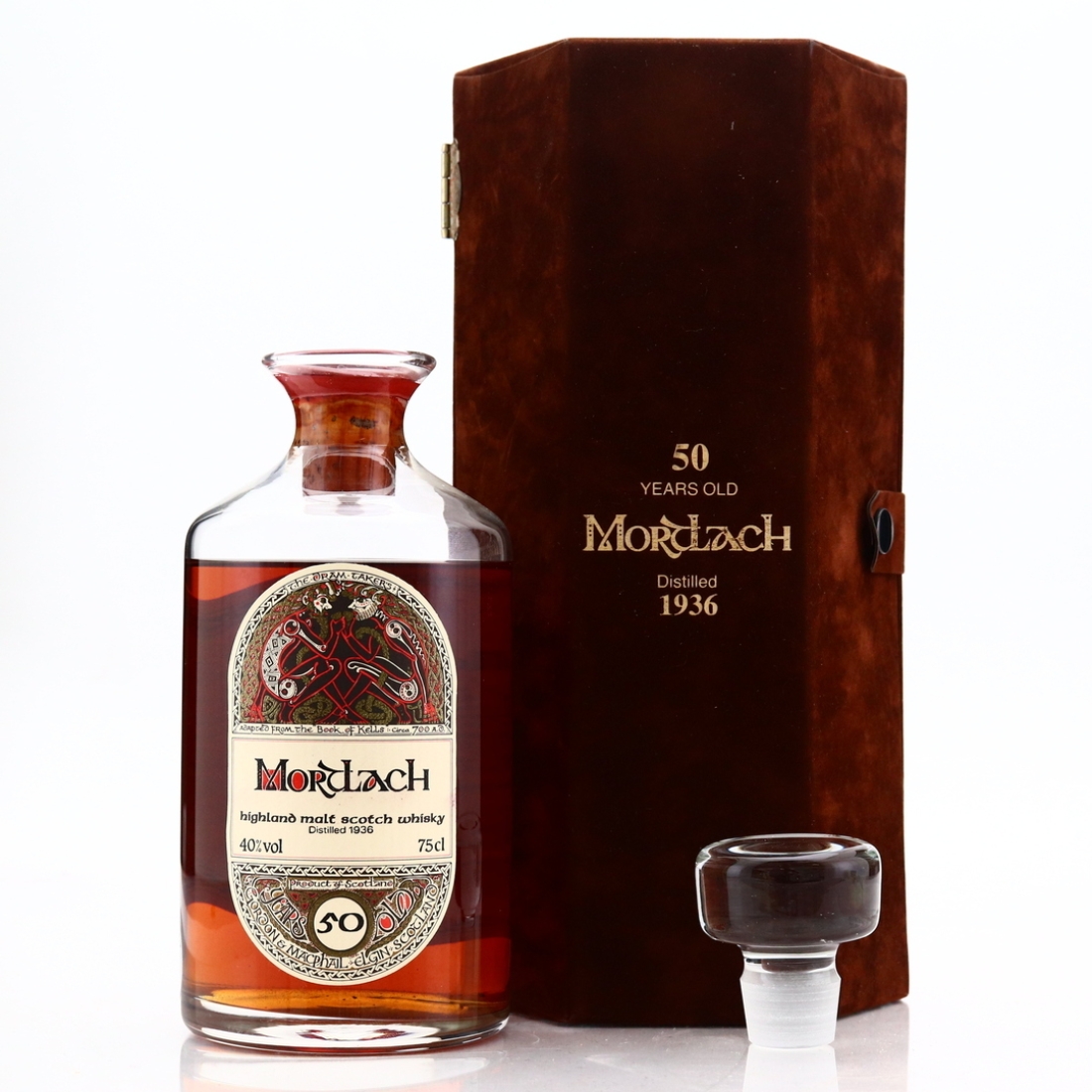 Mortlach 1936 Gordon and MacPhail 50 Year Old Decanter 'Book of Kells'