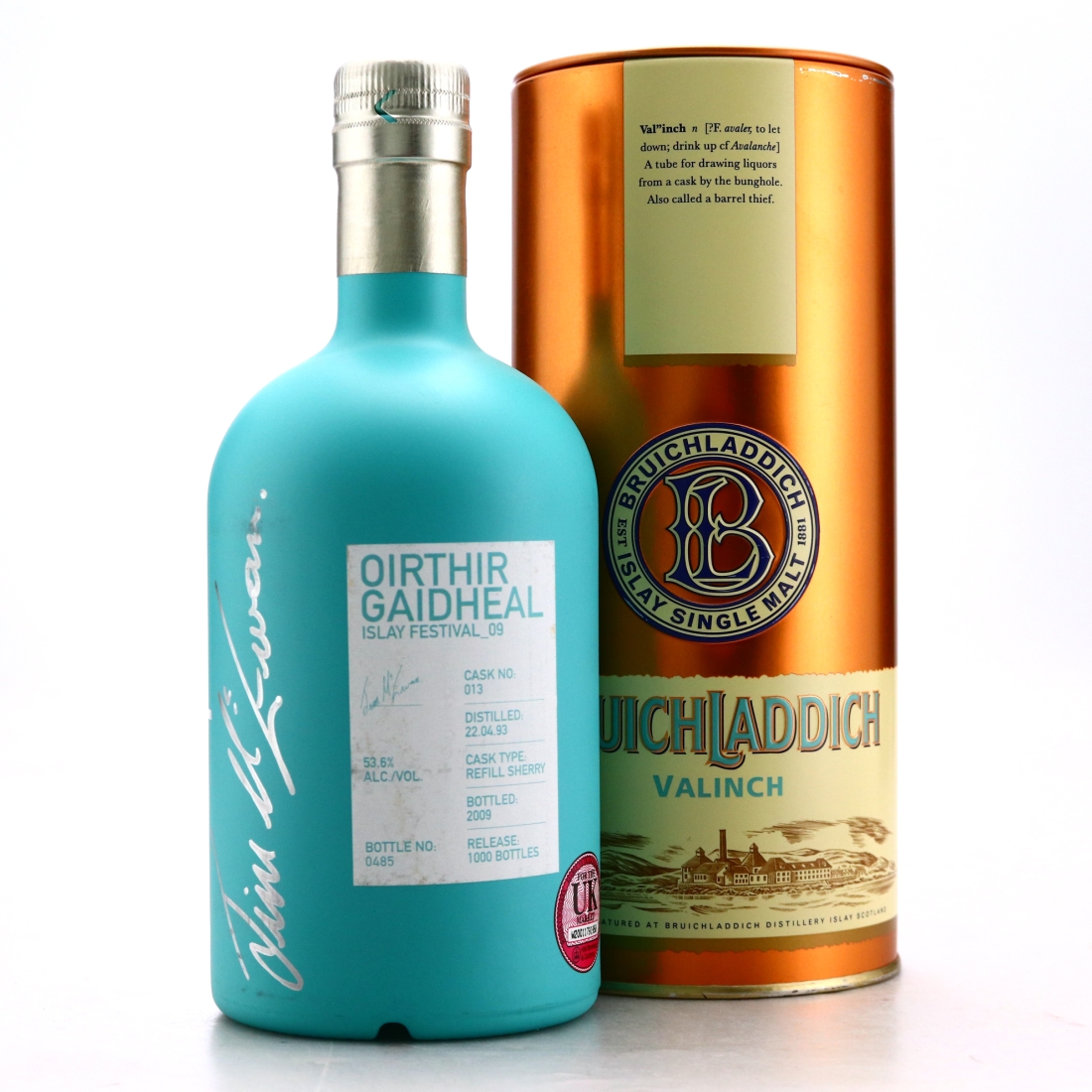 Bruichladdich 1993 Valinch 'Oirthir Gaidhea' 50cl / Feis Ile 2009 - Signed by Jim McEwan​​​​​​​