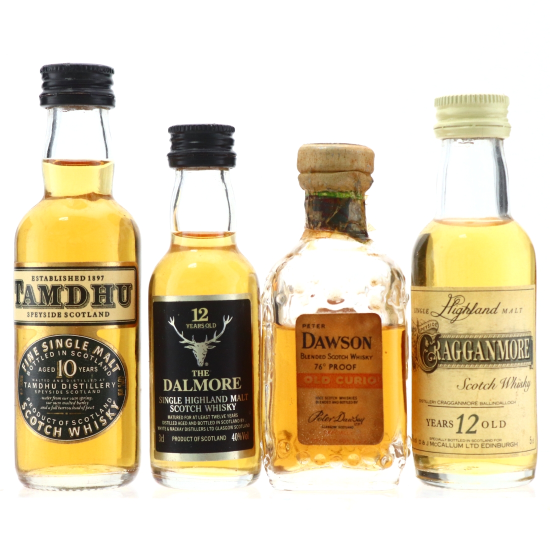 Scotch Malt & Blended Whisky Miniatures x 4