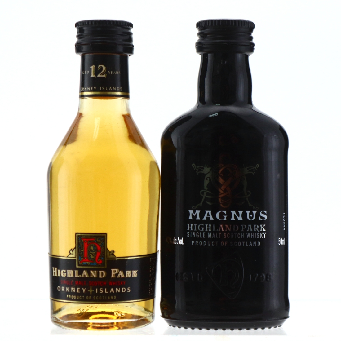 Highland Park 12 Year Old 1990s & Magnus Miniature x 2