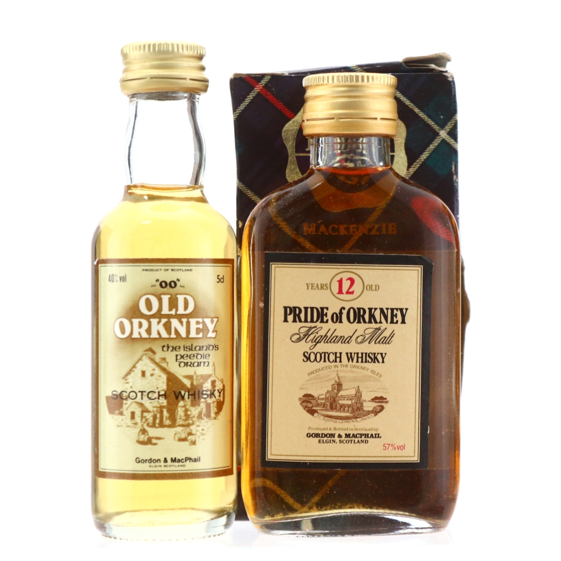 Pride of Orkney 12 Year Old 100 Proof & Old Orkney Miniatures x 2