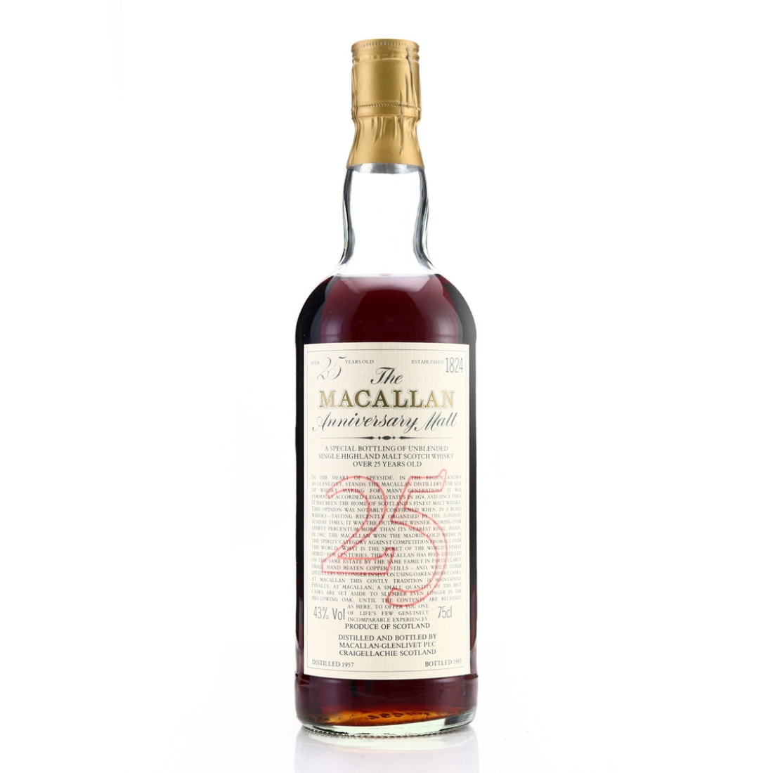 Macallan 1957 Anniversary Malt 25 Year Old 