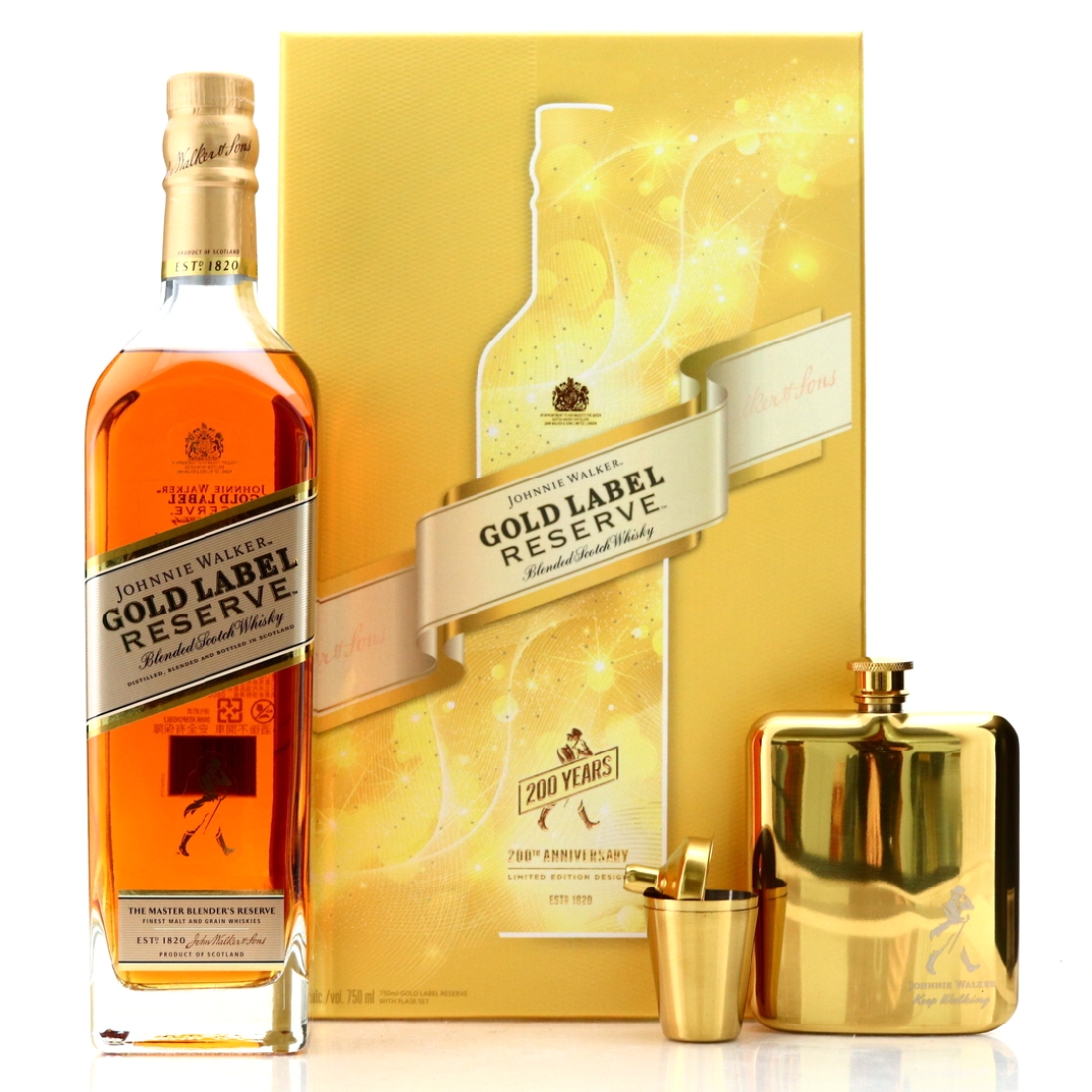 Johnnie Walker Gold Label Reserve 200th Anniversary 75cl Gift Pack