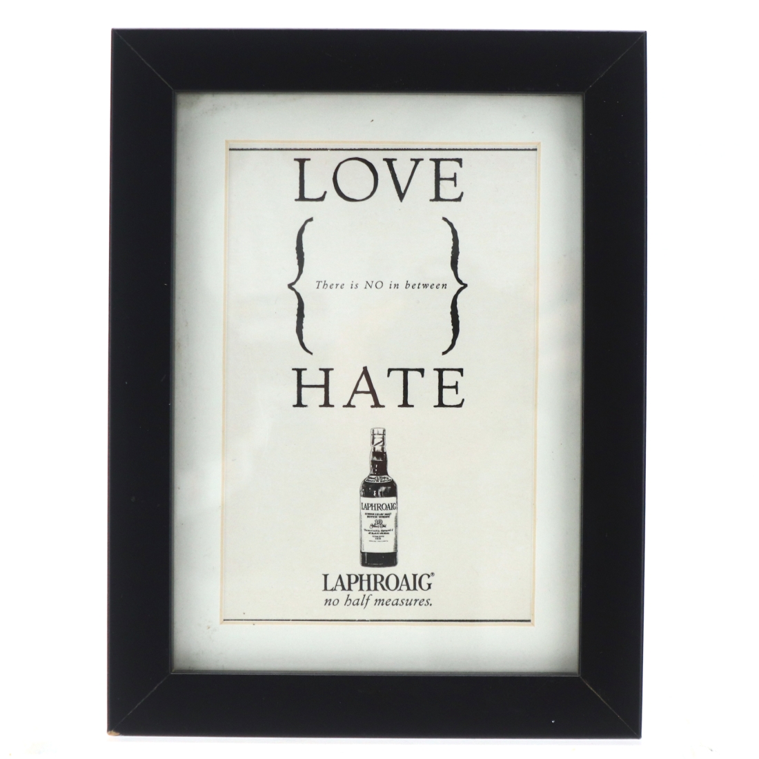 Laphroaig Love Hate Advert / Framed