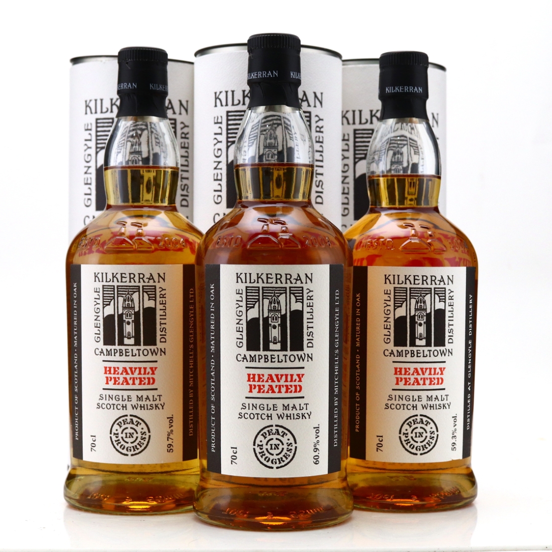 Kilkerran Heavily Peated Batches #1-3 3 x 70cl