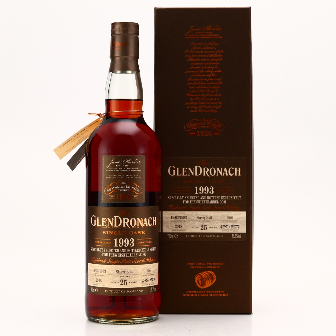 Glendronach 1993 Single Sherry Cask 25 Year Old #658 / TWB