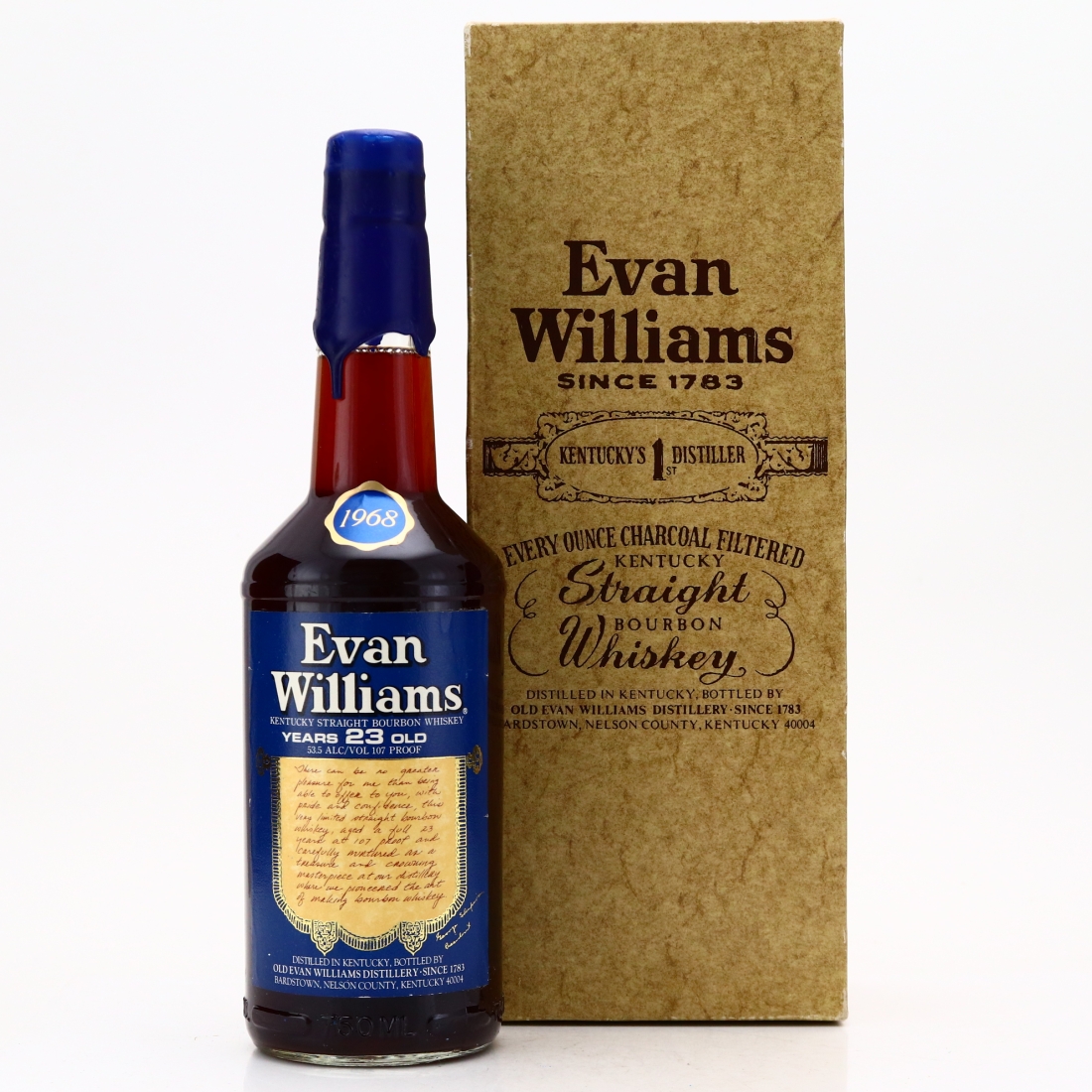 Evan Williams 1968 23 Year Old Kentucky Straight Bourbon