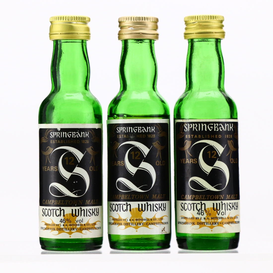 Springbank 12 Year Old Miniature x 3
