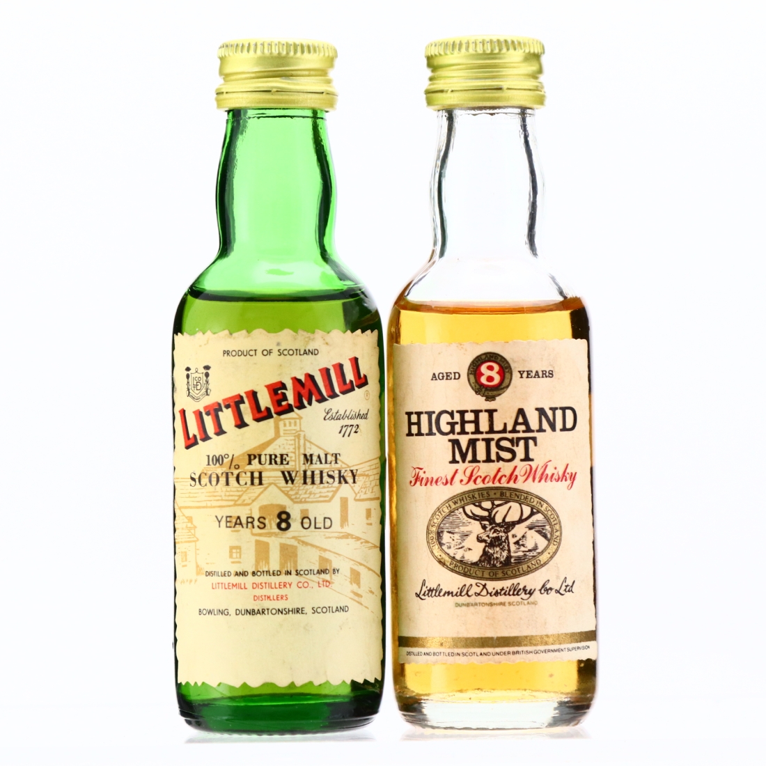 Littlemill 8 Year Old Miniature x 2