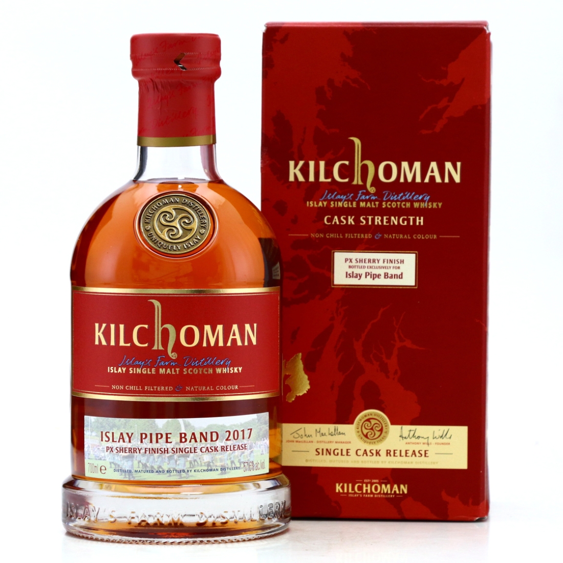 Kilchoman 2011 Single Cask PX Finish #699 / Islay Pipe Band 2017 - Signed