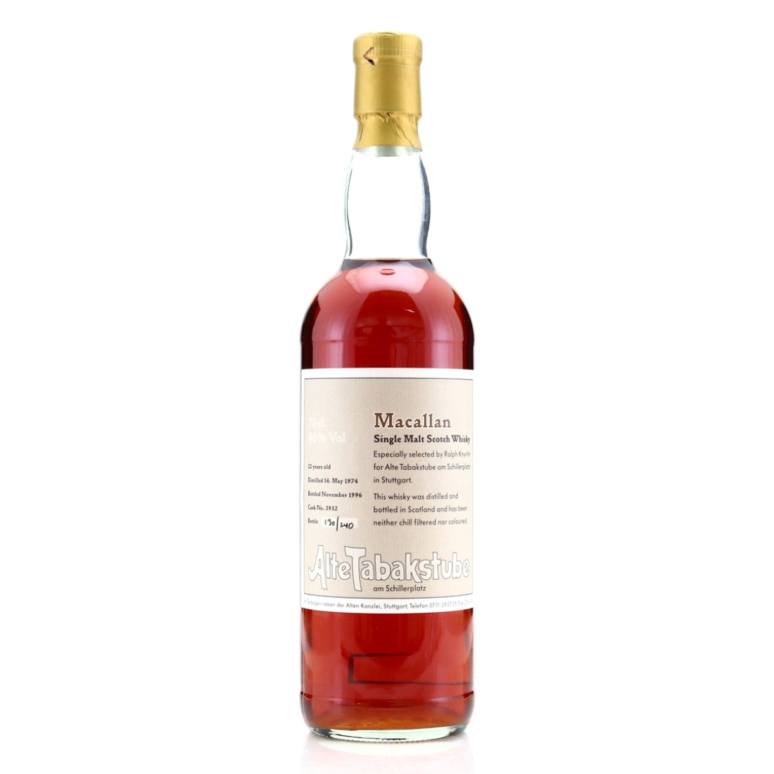 Macallan 1974 AlteTabakstrube 22 Year Old