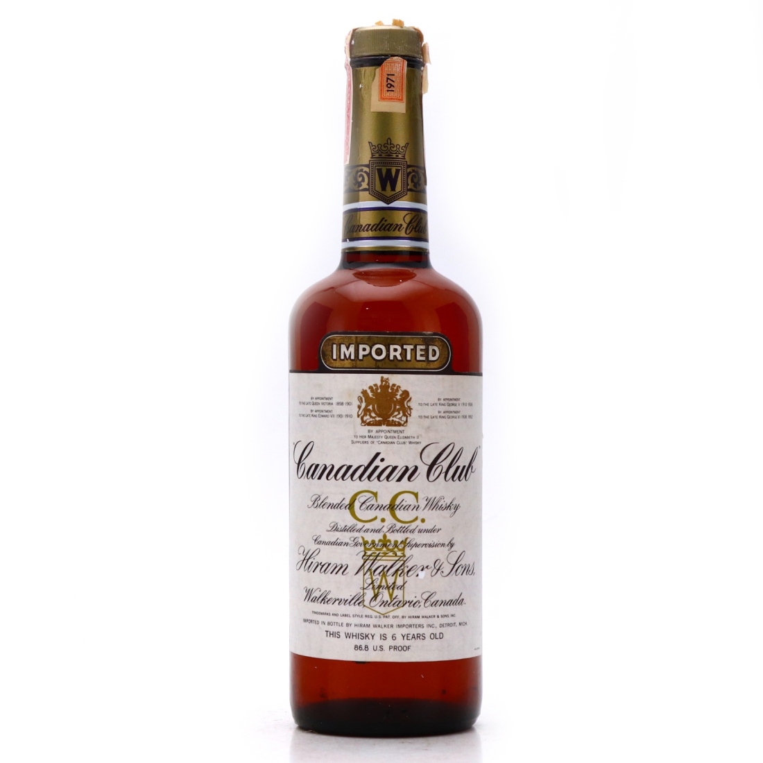 Canadian Club 1971 6 Year Old 75cl / US Import