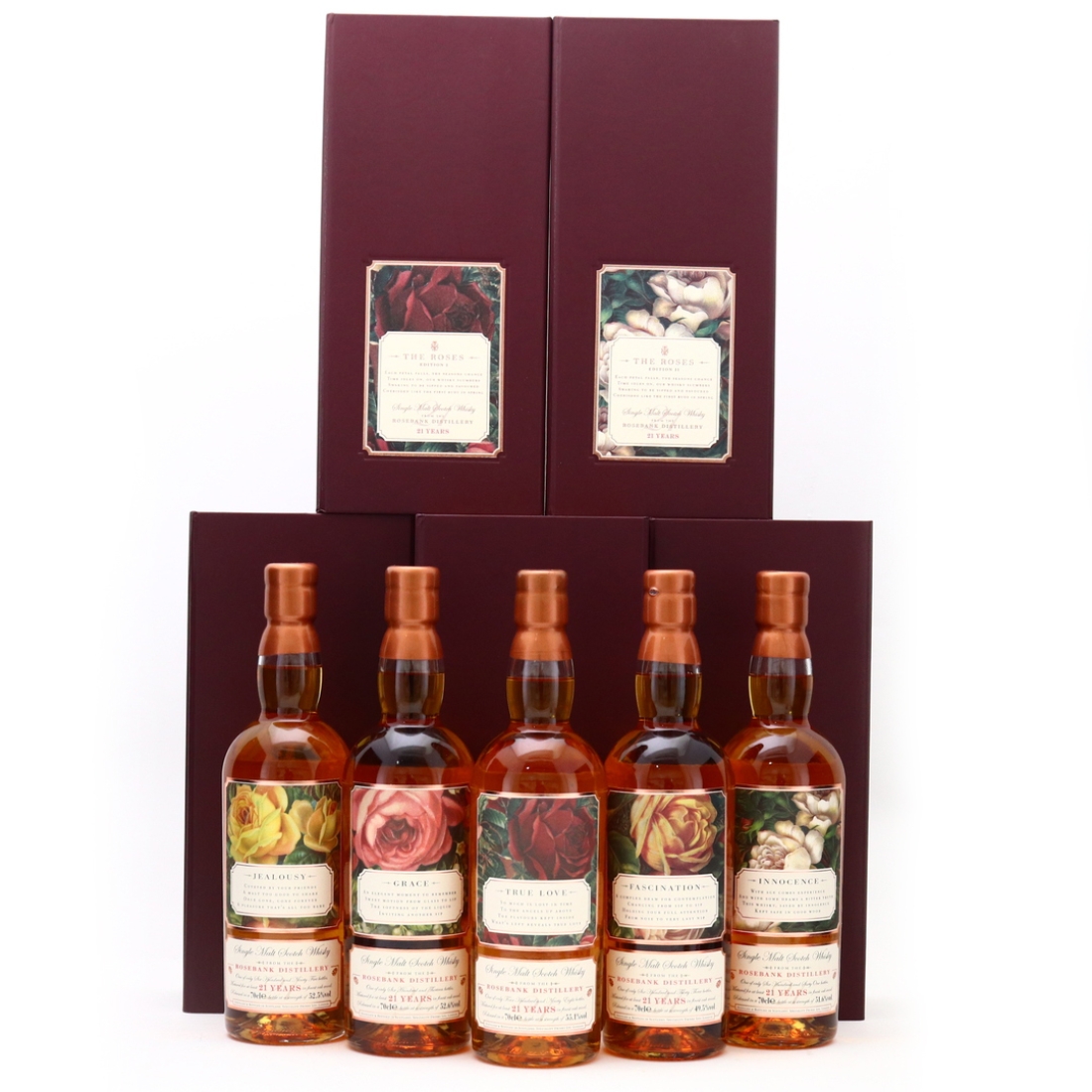 Rosebank 21 Year Old Speciality Drinks 5 x 70cl / The Roses Edition #1-5