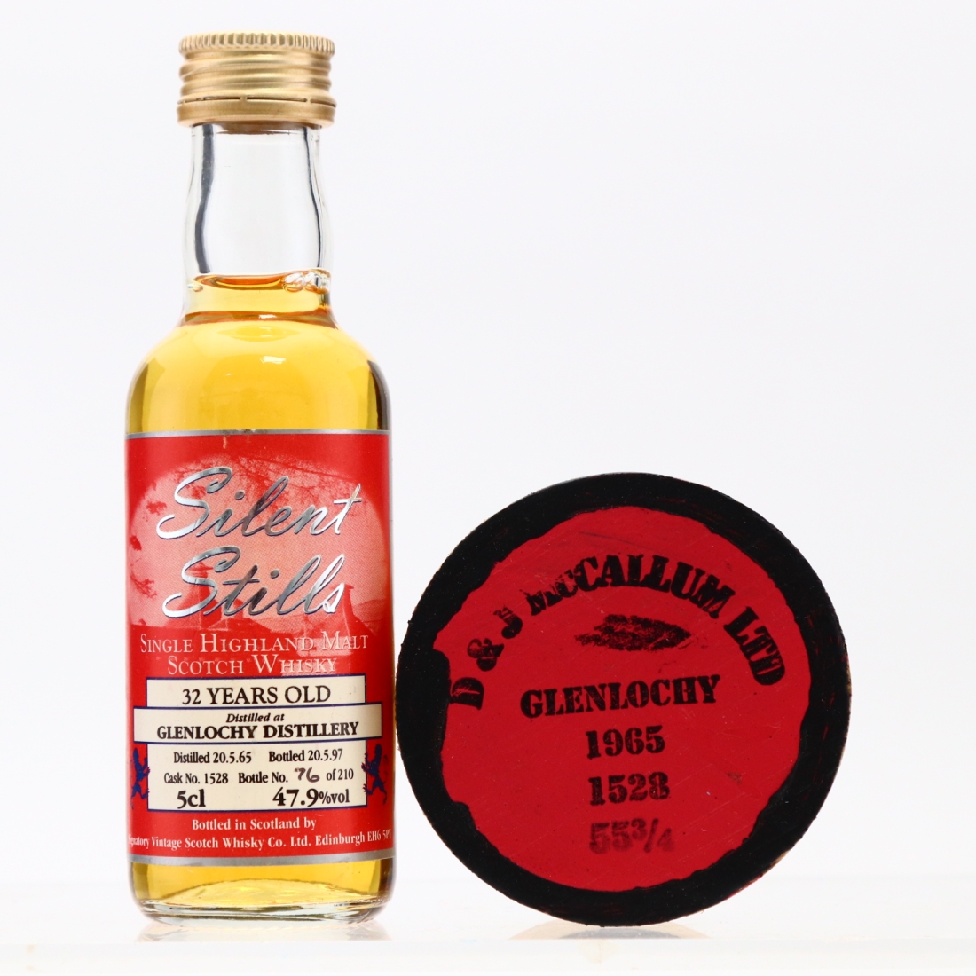 Glenlochy 1965 Signatory Vintage 32 Year Old Silent Stills Miniature with Bung
